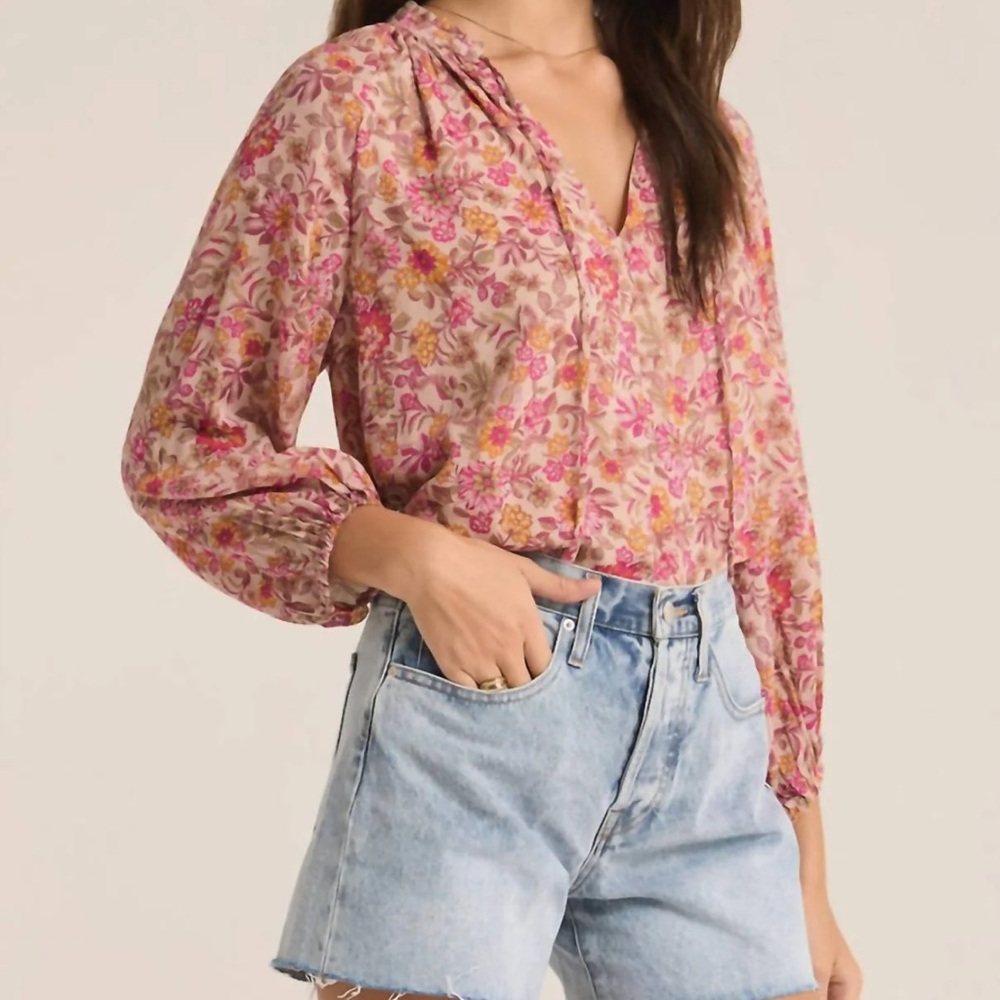Z Supply Women's Carine Lima Blouse (cactus flower)
